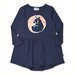 Minti Sleepy Unicorn Dress - Dark Blue Marle