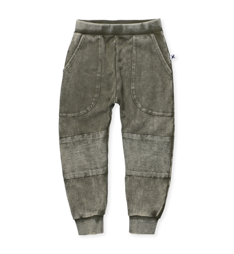 Minti Blasted Reinforced Knee Trackies - Khaki Wash