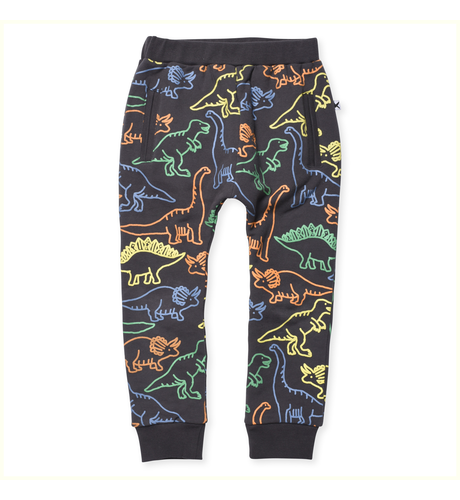 Minti Dino Shapes Furry Trackies - Dark Grey