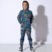 Minti Dino Shapes Furry Trackies - Navy