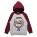 Minti Hairy Monster Furry Hood - Grey Marle/Burnt Red