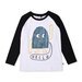 Minti Hello Goodbye Monster Tee - White Marle/Black