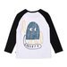 Minti Hello Goodbye Monster Tee - White Marle/Black