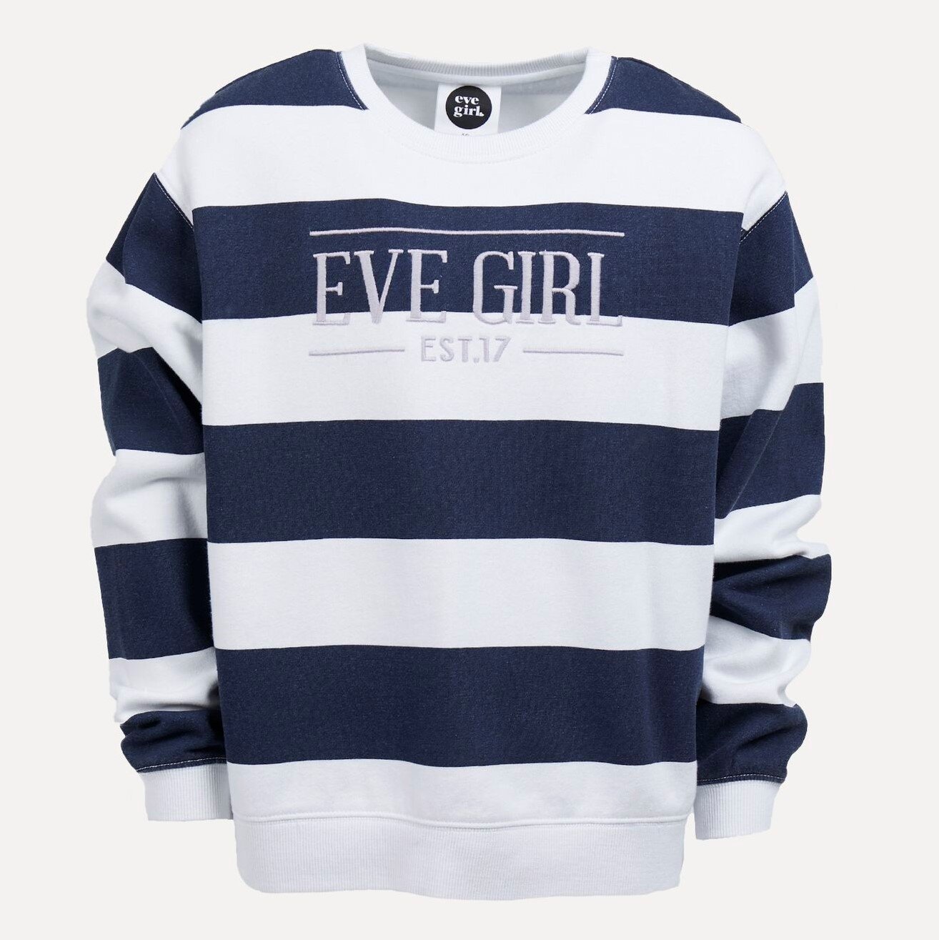 Eve Girl Stripe Crew Navy CLOTHINGGIRLGirls Crews, Sweats