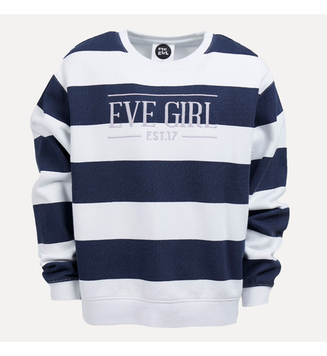 Eve Girl Stripe Crew - Navy