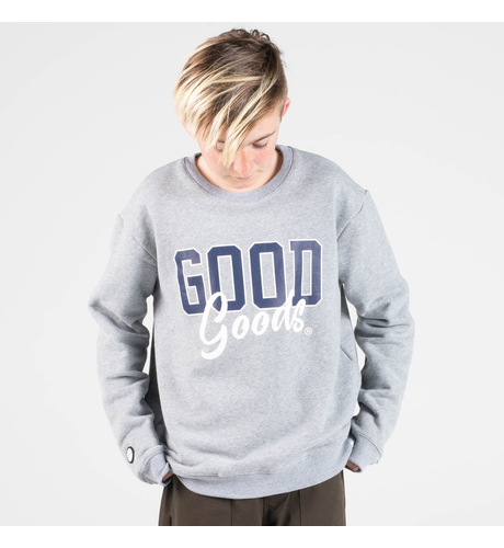 Good Goods Morris Varsity Print Crew - Marle Grey