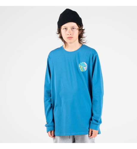 Good Goods L/S Ready Set Swell Print Tee - Ocean Blue