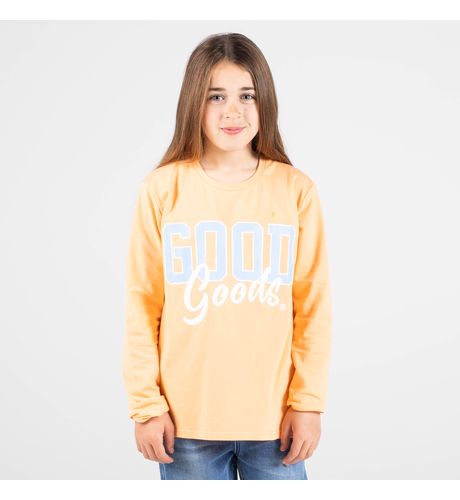 Good Goods Issy Varsity Stack Print Tee - Peach