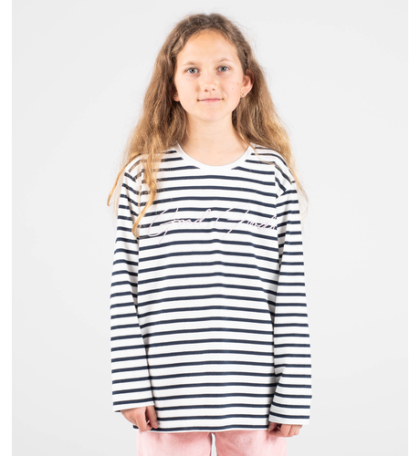 Good Goods Issy Signature Embroidery Tee - Navy Stripe