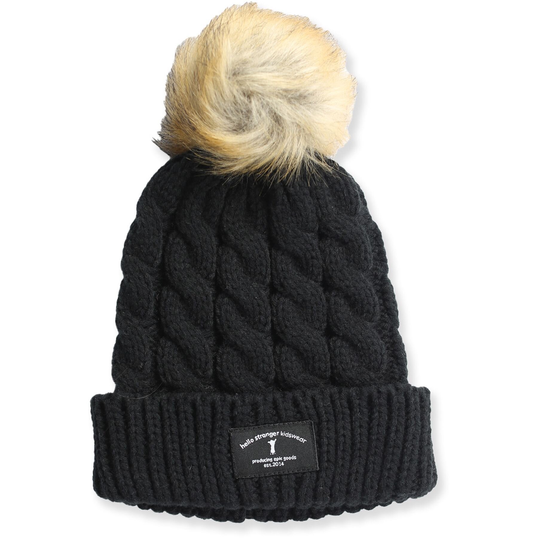 Hello Stranger Pom Pom Beanie - Black 