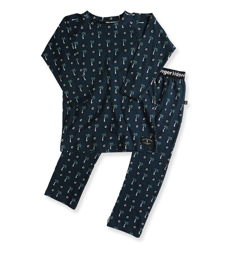 Hello Stranger Palms Winter PJs -Blue