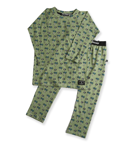 Hello Stranger Palms Winter PJs - Green