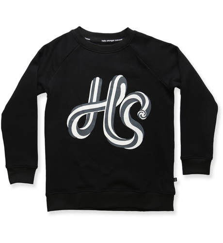 Hello Stranger HS Raglan Crew - Black