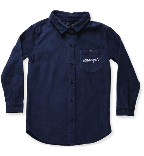 Hello Stranger Stranger Long Shirt - Navy Cord