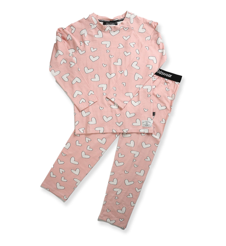 Hello Stranger Hearts Winter PJs - Pink