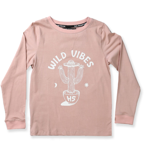 Hello Stranger Wild Vibes Tee - Rose Smoke