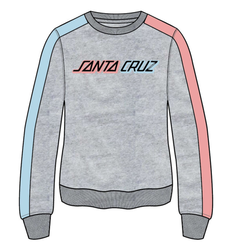 Santa Cruz Altered Strip Crew Sweater - Grey Marle
