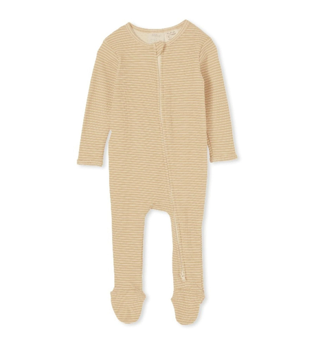 Milky Sand Stripe Zip Romper