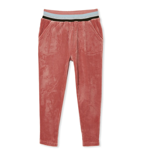 Milky Rouge Velour Tipping Track Pant