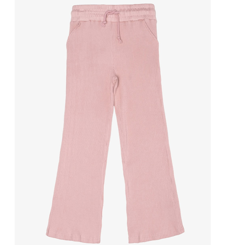 The Girl Club Rose Pink Rib Cotton Wide Leg Pants