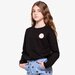 The Girl Club Smiley Black Straight Hem Tee