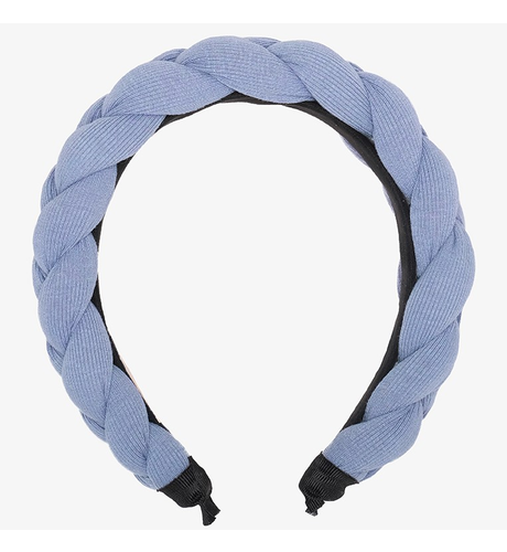 The Girl Club Blue Rib Cotton Braided Headband