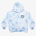 The Girl Club Tie Dyed Chain Heart Balloon Sleeve Fleece Hood