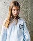 The Girl Club Tie Dyed Chain Heart Balloon Sleeve Fleece Hood