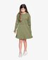 The Girl Club Olive Green Rib Cotton Button Front Dress