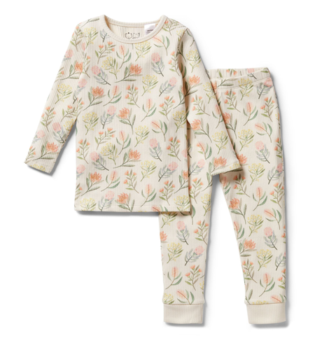Wilson & Frenchy Organic Rib L/S Pyjamas - Pretty Floral