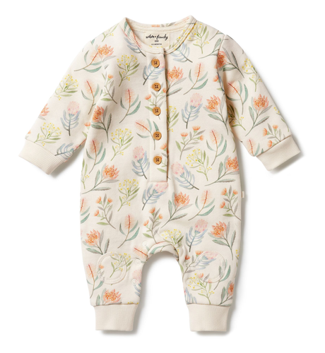 Wilson & Frenchy Organic French Terry Growsuit - Pretty Floral