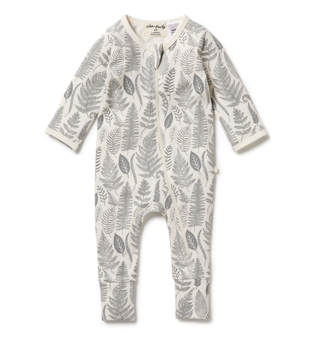 Wilson & Frenchy Organic Zipsuit with Feet - Hello Fern