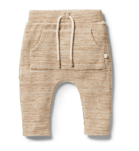 Wilson & Frenchy Organic Waffle Slouch Pant - Fog Fleck