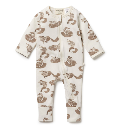 Wilson & Frenchy Organic Zipsuit with Feet - Mr Fox