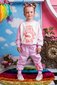 Rock Your Kid Love A Lot Bear Sweatshirt - Cream/Pink