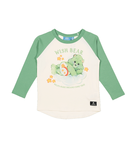 Rock Your Kid Wish Bear T-Shirt - Cream/Green