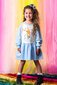 Rock Your Kid Carousel Raglan Sleeve Dress - Blue