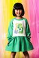 Rock Your Kid Rainbow Day Raglan Sleeve Dress - Green