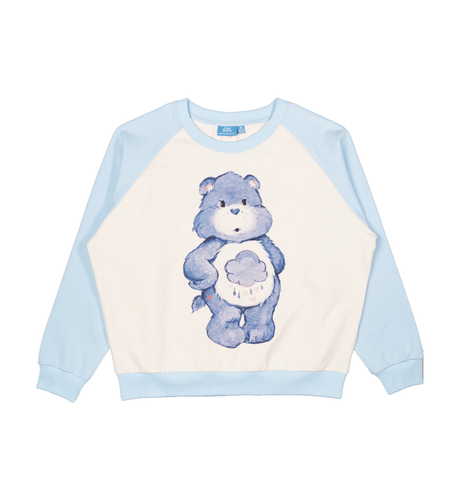 Rock Your Mama Grumpy Bear Adult Sweatshirt - Cream/Blue