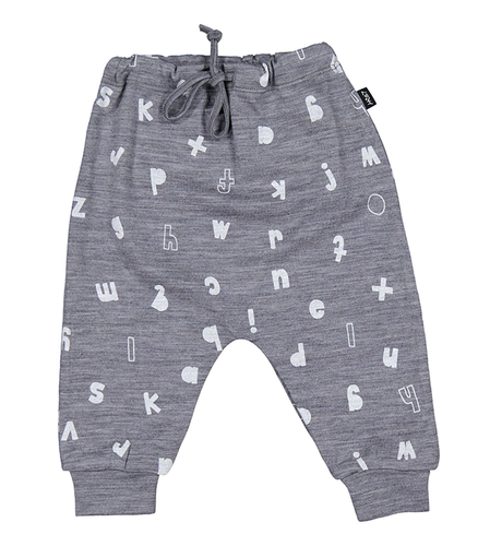 LFOH  Asher Dropcrotch Pants - Grey Marle Alphabet
