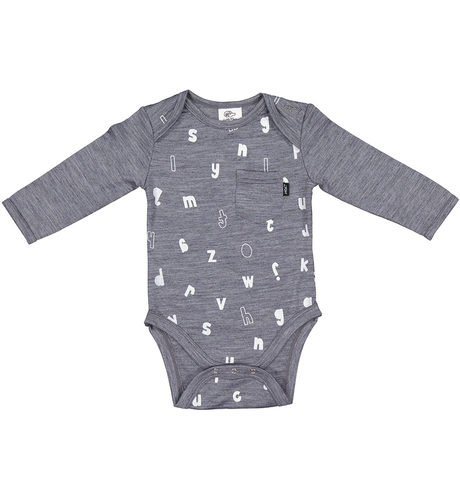 LFOH  Blake Bodysuit - Grey Marle Alphabet