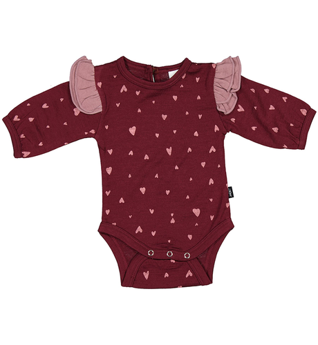 LFOH  Luna Bodysuit - Merlot Mini Heart