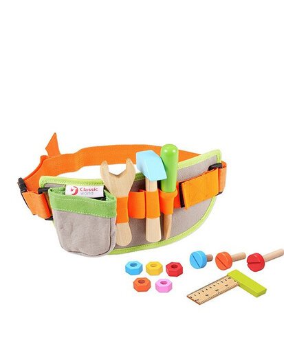 wooden tool belt toy