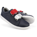 Bobux Kid+ Grass Court Switch Shoe - Navy (Red + Silver Metallic)