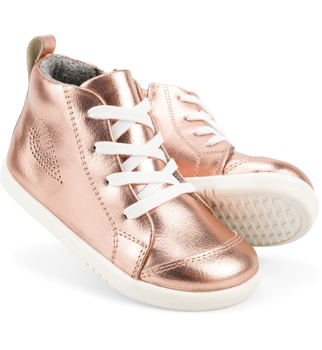 Bobux iWalk Alley-Oop Boot - Rose Gold Metallic