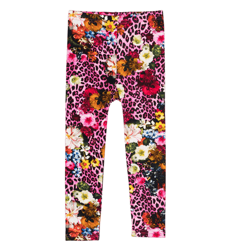 Rock Your Kid Pink Leopard Floral Tights