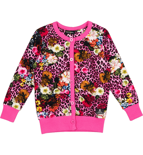 Rock Your Kid Pink Leopard Floral Cardigan