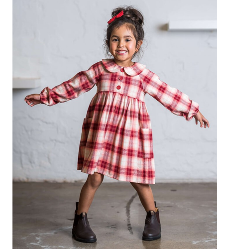 Rock Your Kid Burgundy Plaid Dress