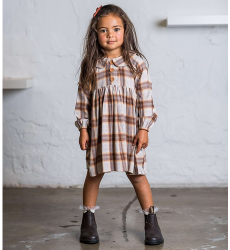 Rock Your Kid Mustard Plaid Dress