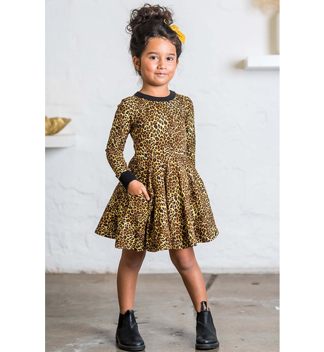Rock Your Kid Leopard Skin Waisted Dress